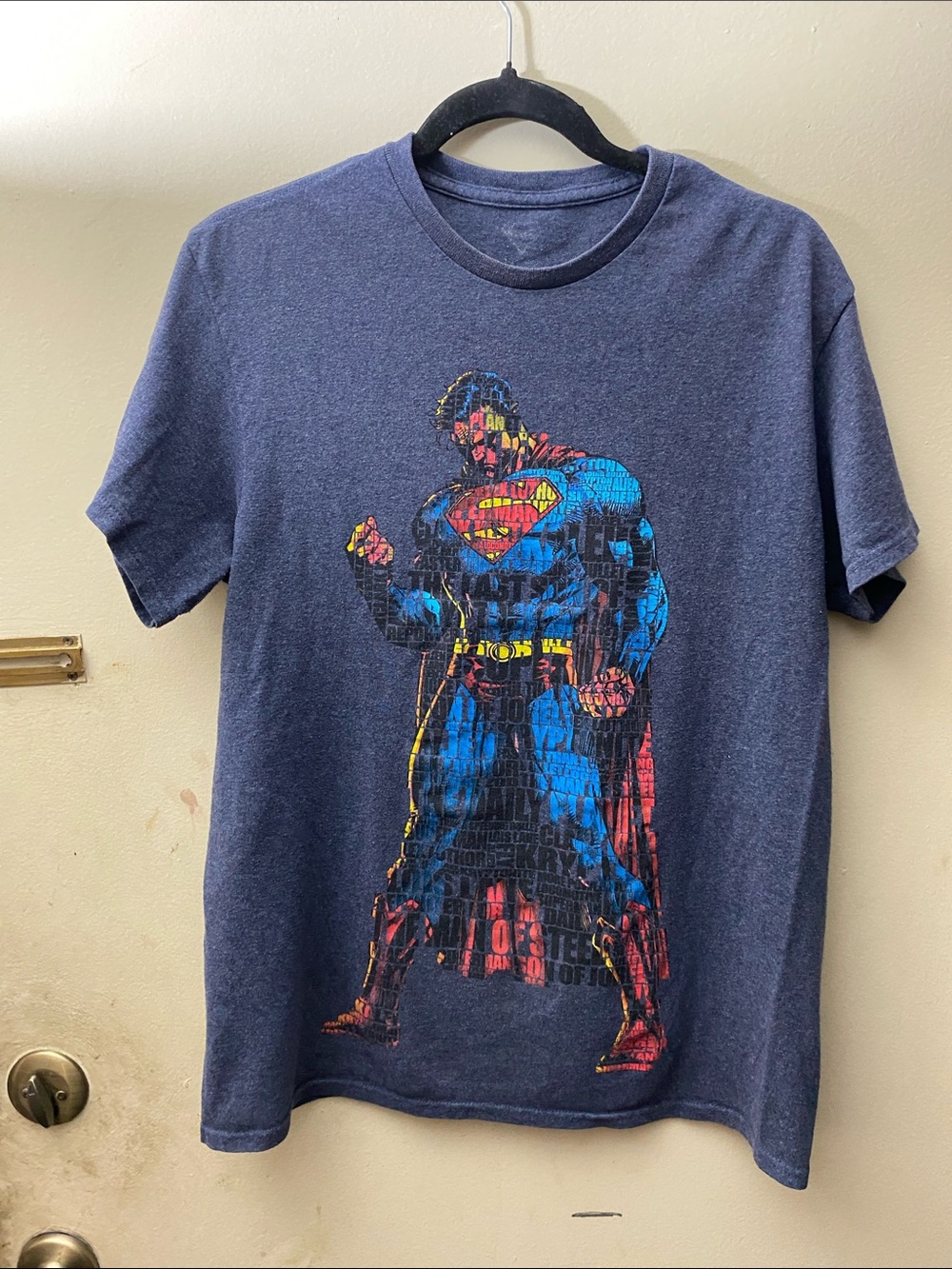 Vintage Men's Superman Graphic Crewneck T-Shirt - (2008) Navy
